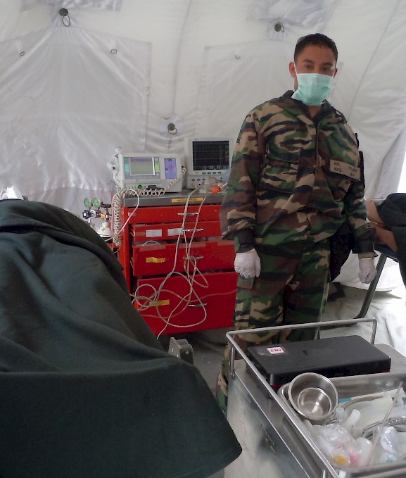 Mobile field hospital in Malaysia for responding to infectious disease threats. ©2013 Gary Flory