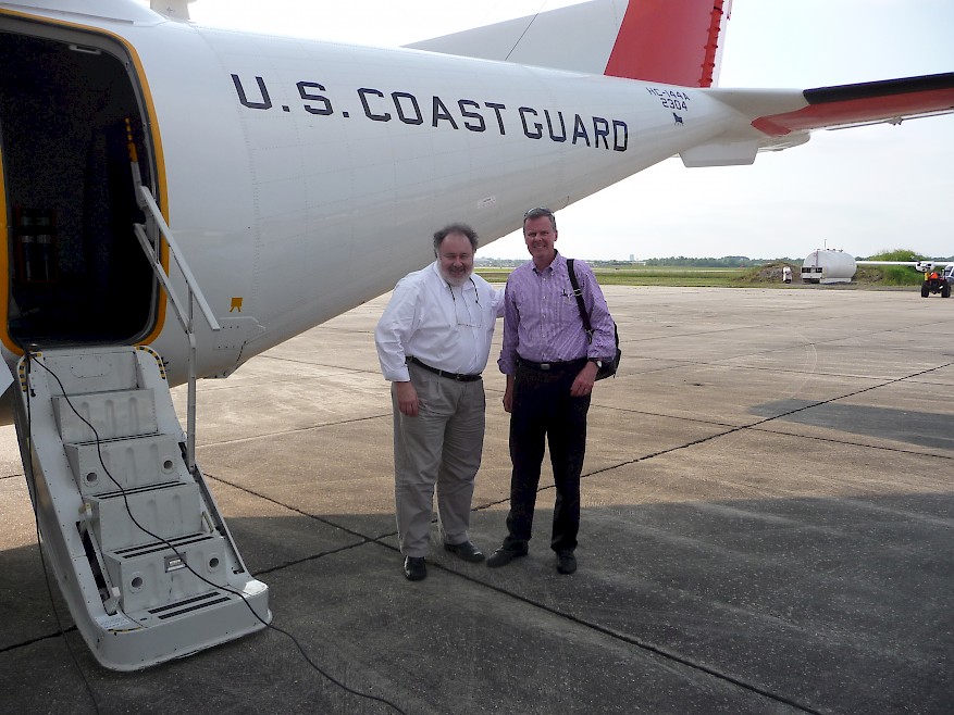 Fig. 1. Leonard Marcus and Eric McNulty getting ready to fly over the spill during their research on the Deepwater Horizon response (Source: NPLI, 2010).