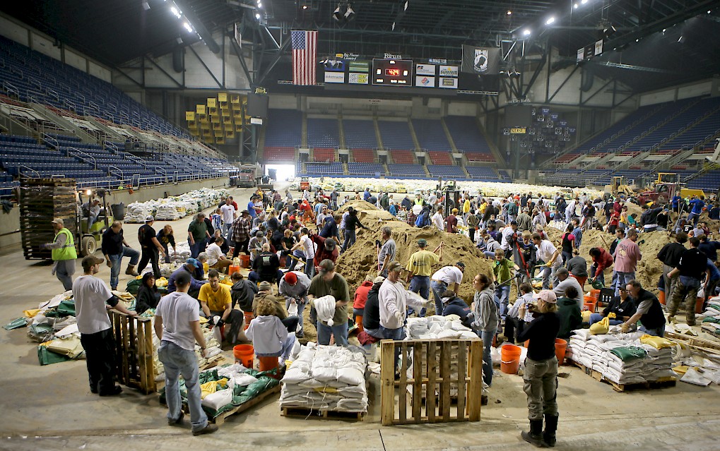 Volunteers at the Fargodome