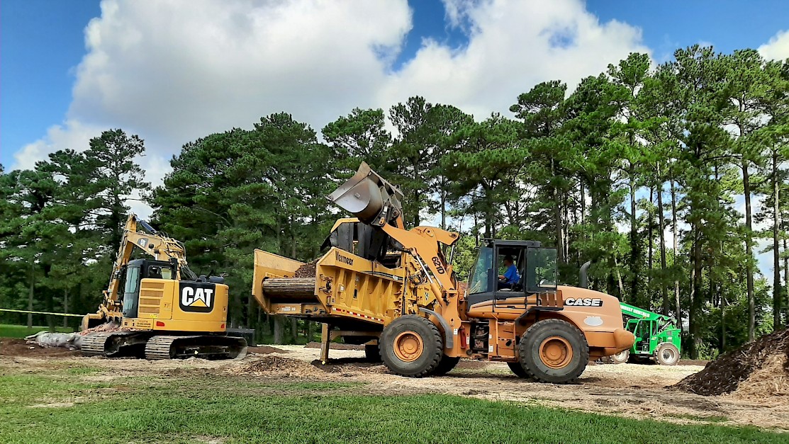 Fig. 2. Grinding prior to composting demonstration in North Carolina in 2019 (Source: Gary Flory).