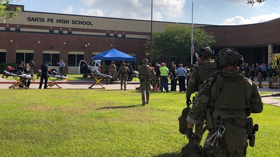 Shooting at Santa Fe High School in Santa Fe, Texas, 18 May 2018 (Source: Creative Commons).