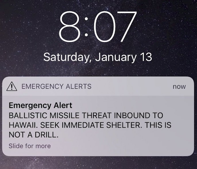 Figure 1. Hawaii False Emergency Alert