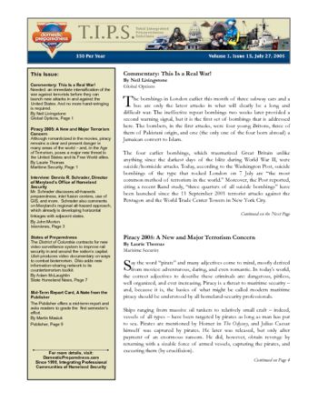 T.I.P.S. (Total Integrated Preparedness Solutions) Volume I, Issue 15 | DomPrep Journal