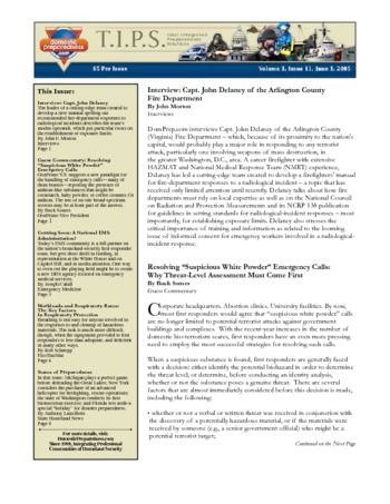 T.I.P.S. (Total Integrated Preparedness Solutions) Volume I, Issue 11 | DomPrep Journal