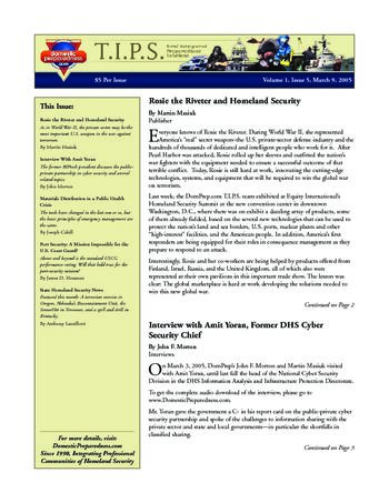 T.I.P.S. (Total Integrated Preparedness Solutions) Volume I, Issue 5 | DomPrep Journal