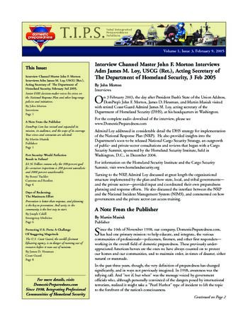 T.I.P.S. (Total Integrated Preparedness Solutions) Volume I, Issue 3 | DomPrep Journal