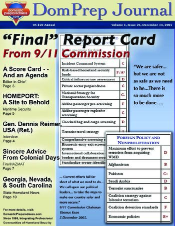 DomPrep Journal: "Final" Report Card from 9/11 Commission, Volume I, Issue 25 | DomPrep Journal