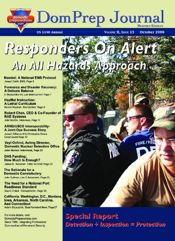 DomPrep Journal: Responders On Alert An All Hazards Approach | DomPrep Journal
